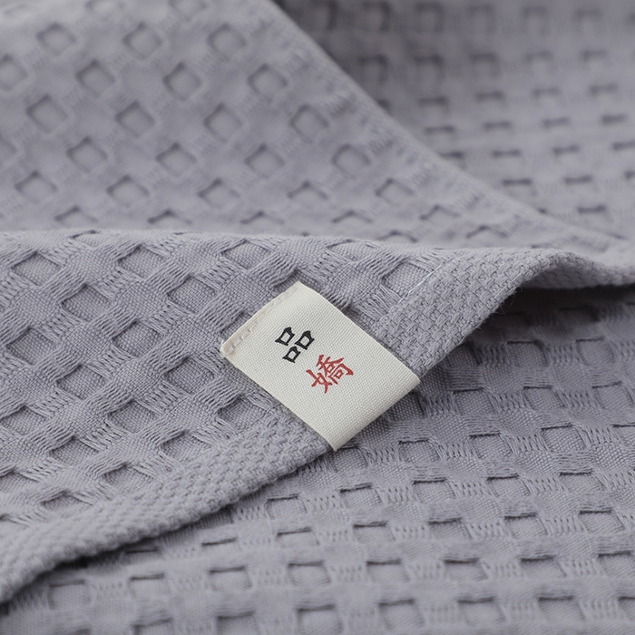 91家纺网 家纺一手货源 找家纺 娇兰毛巾 2025新款7A抗菌全棉华夫格纱布枕巾 灰色 52cm*82cm/对