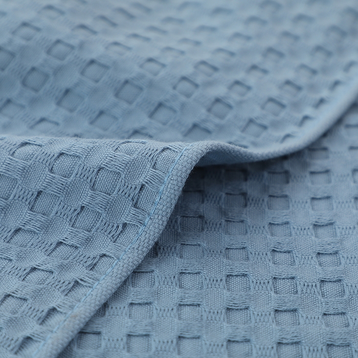 91家纺网 家纺一手货源 找家纺 娇兰毛巾 2025新款7A抗菌全棉华夫格纱布枕巾 蓝色 52cm*82cm/对