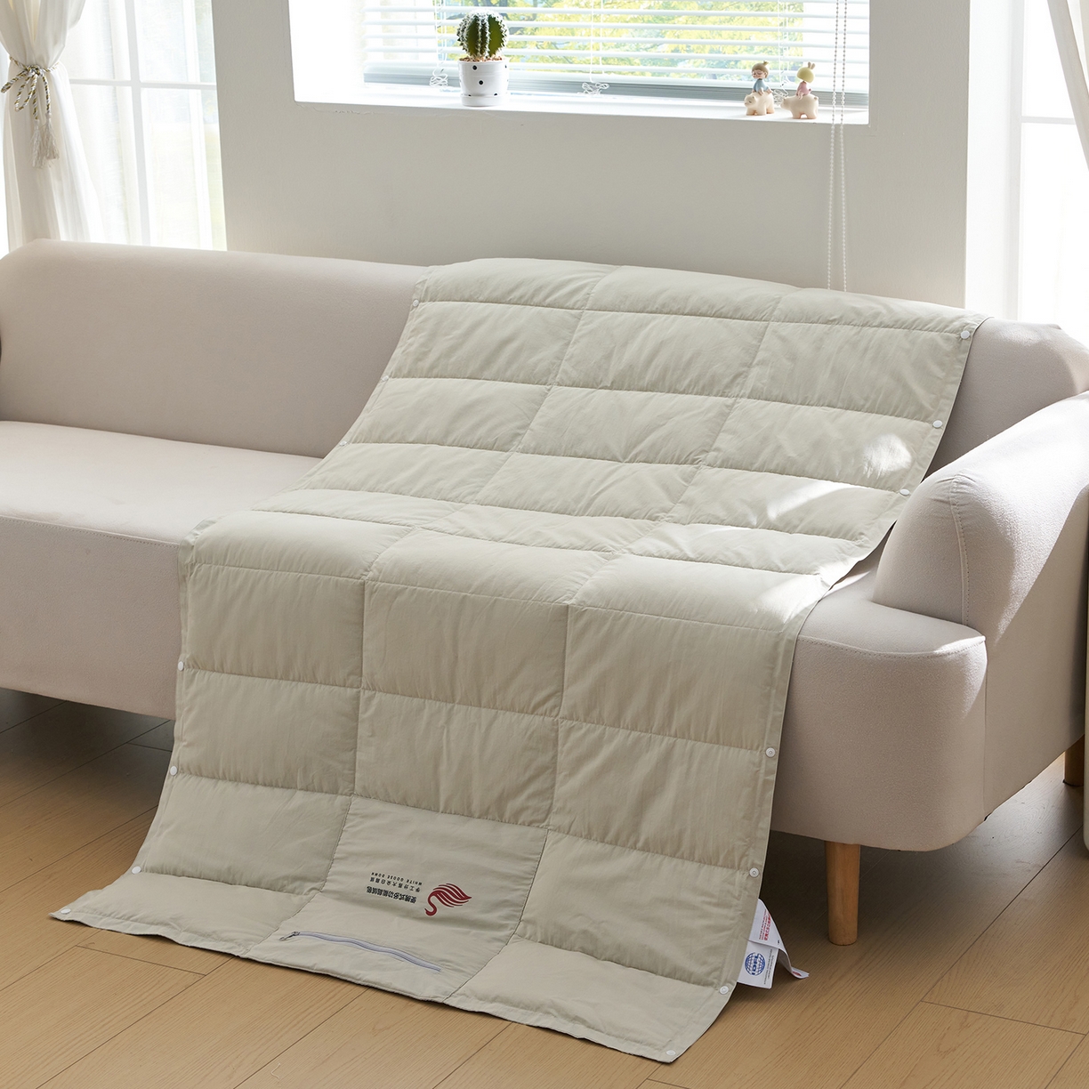 乐可 2025新款便携多功能鹅绒毯 多功能鹅绒毯-卡其