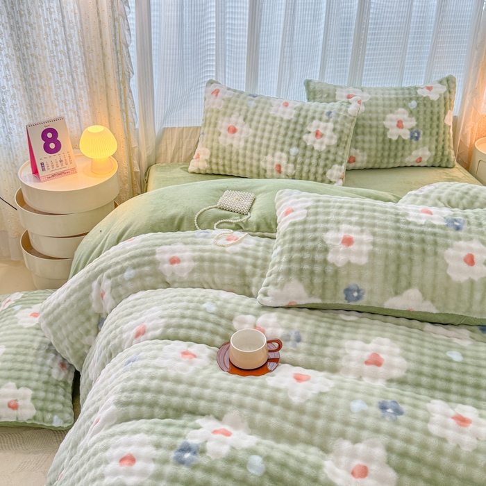 91家纺网 家纺一手货源 找家纺 （总）小叮当家纺仓储工厂店 2025新款印花兔兔绒牛奶绒大泡泡单被套 被套单件