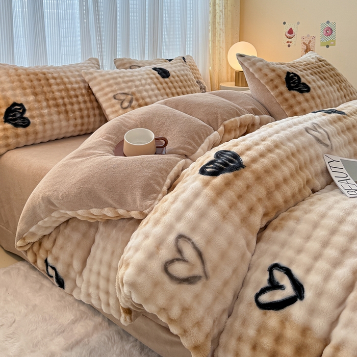 91家纺网 家纺一手货源 找家纺 （总）小叮当家纺仓储工厂店 2025新款印花兔兔绒牛奶绒大泡泡单被套 被套单件