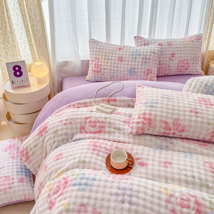 91家纺网 家纺一手货源 找家纺 （总）小叮当家纺仓储工厂店 2025新款印花兔兔绒牛奶绒大泡泡单被套 被套单件