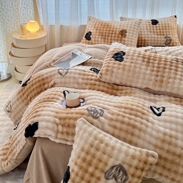 91家纺网 家纺一手货源 找家纺 （总）小叮当家纺仓储工厂店 2025新款印花兔兔绒牛奶绒大泡泡单被套 被套单件