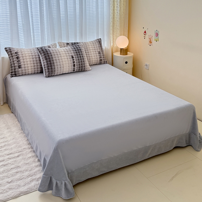 91家纺网 家纺一手货源 找家纺 小叮当家纺仓储工厂店 2025新款印花兔兔绒牛奶绒大泡泡单被套 被套单件 大泡泡-时尚灰