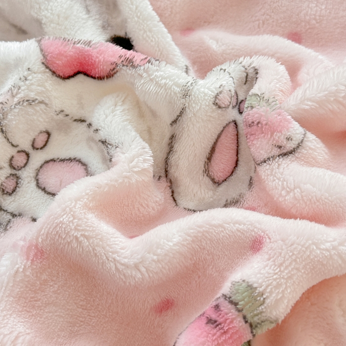 91家纺网 家纺一手货源 找家纺 小叮当家纺仓储工厂店 2025新款印花兔兔绒牛奶绒大泡泡单被套 被套单件 甜心小猫