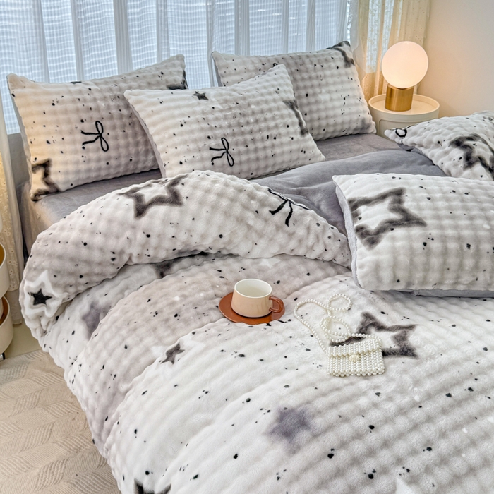 91家纺网 家纺一手货源 找家纺 小叮当家纺仓储工厂店 2025新款印花兔兔绒牛奶绒大泡泡单被套 被套单件 大泡泡-星梦