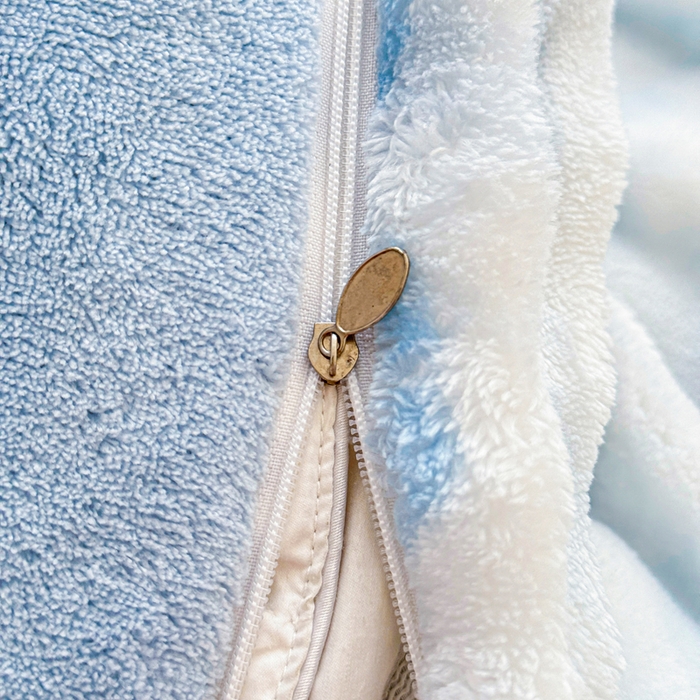 91家纺网 家纺一手货源 找家纺 小叮当家纺仓储工厂店 2025新款印花兔兔绒牛奶绒大泡泡单被套 被套单件 大泡泡-蝴蝶结蓝色