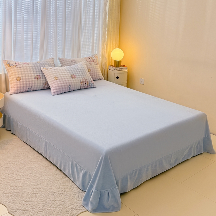 91家纺网 家纺一手货源 找家纺 小叮当家纺仓储工厂店 2025新款印花兔兔绒牛奶绒大泡泡单被套 被套单件 洛丽塔