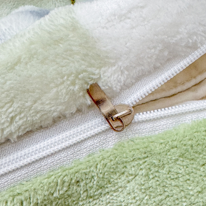 91家纺网 家纺一手货源 找家纺 小叮当家纺仓储工厂店 2025新款印花兔兔绒牛奶绒大泡泡单被套 被套单件 大泡泡-花朵绿