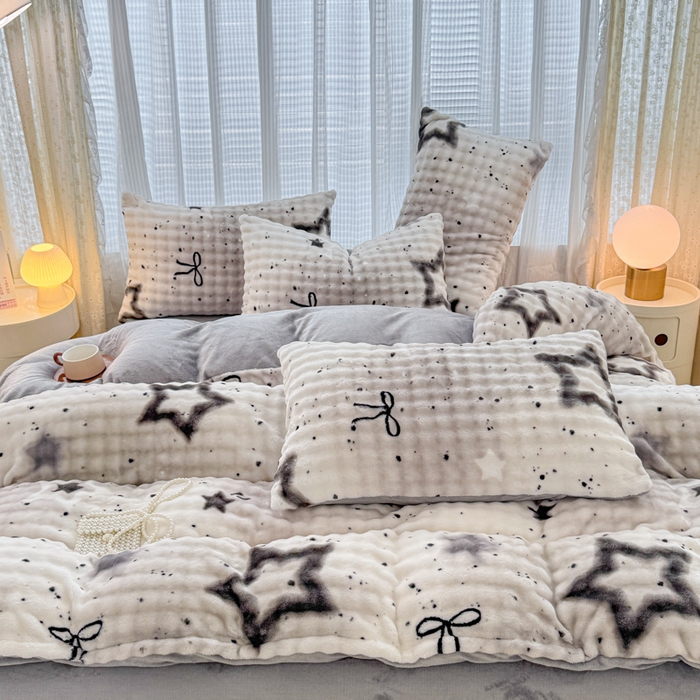 91家纺网 家纺一手货源 找家纺 小叮当家纺仓储工厂店 2025新款印花兔兔绒牛奶绒大泡泡单被套 被套单件 大泡泡-星梦