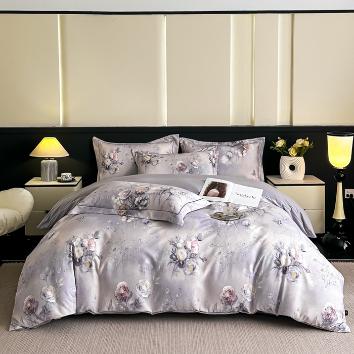 91家纺网 家纺一手货源 找家纺 棠颂家纺 2025新款A类锦棉缎陶瓷磨毛数码印花四件套（礼盒款） 惊鸿