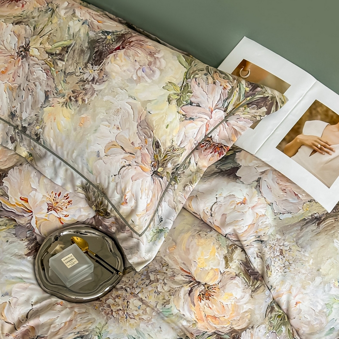 91家纺网 家纺一手货源 找家纺 棠颂家纺 2025新款A类锦棉缎陶瓷磨毛数码印花四件套（礼盒款） 沧澜