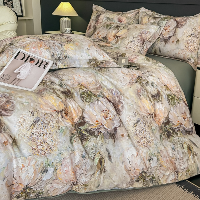 91家纺网 家纺一手货源 找家纺 棠颂家纺 2025新款A类锦棉缎陶瓷磨毛数码印花四件套（礼盒款） 沧澜