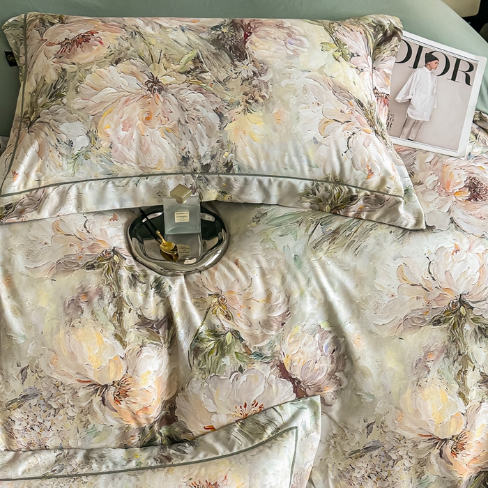 91家纺网 家纺一手货源 找家纺 棠颂家纺 2025新款A类锦棉缎陶瓷磨毛数码印花四件套（礼盒款） 沧澜