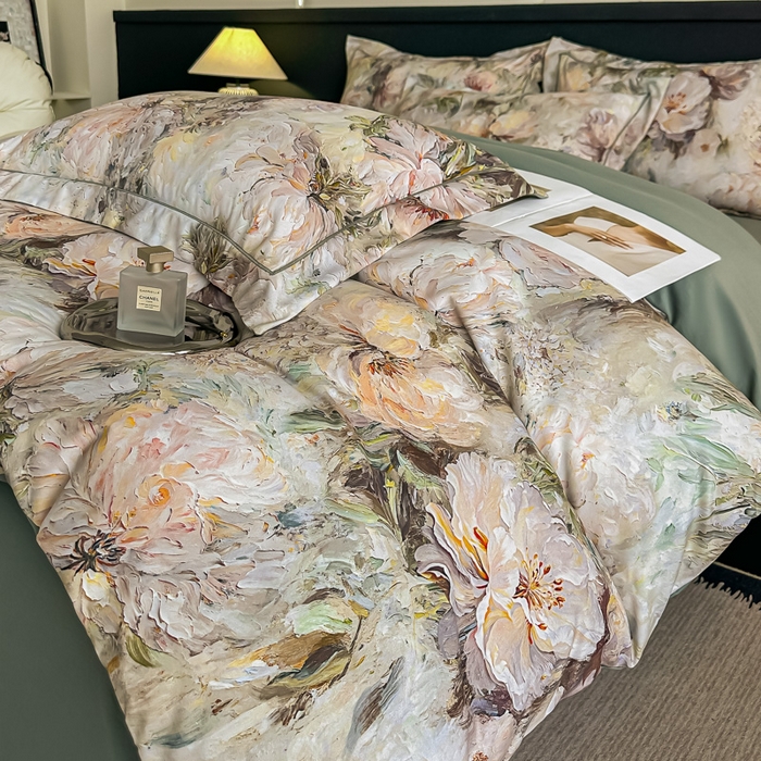 91家纺网 家纺一手货源 找家纺 棠颂家纺 2025新款A类锦棉缎陶瓷磨毛数码印花四件套（礼盒款） 沧澜