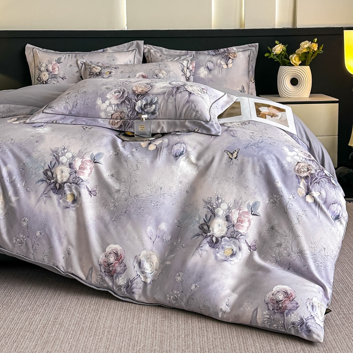 91家纺网 家纺一手货源 找家纺 棠颂家纺 2025新款A类锦棉缎陶瓷磨毛数码印花四件套（礼盒款） 惊鸿