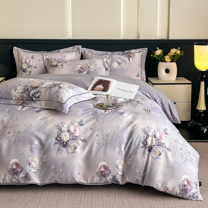 91家纺网 家纺一手货源 找家纺 棠颂家纺 2025新款A类锦棉缎陶瓷磨毛数码印花四件套（礼盒款） 惊鸿