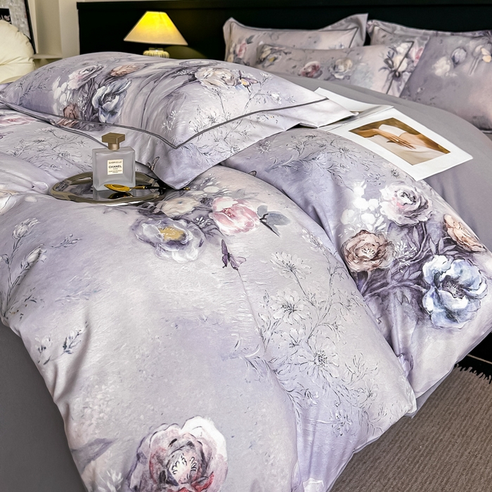 91家纺网 家纺一手货源 找家纺 棠颂家纺 2025新款A类锦棉缎陶瓷磨毛数码印花四件套（礼盒款） 惊鸿