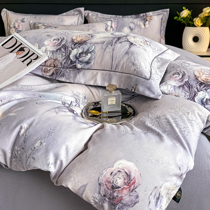 91家纺网 家纺一手货源 找家纺 棠颂家纺 2025新款A类锦棉缎陶瓷磨毛数码印花四件套（礼盒款） 惊鸿