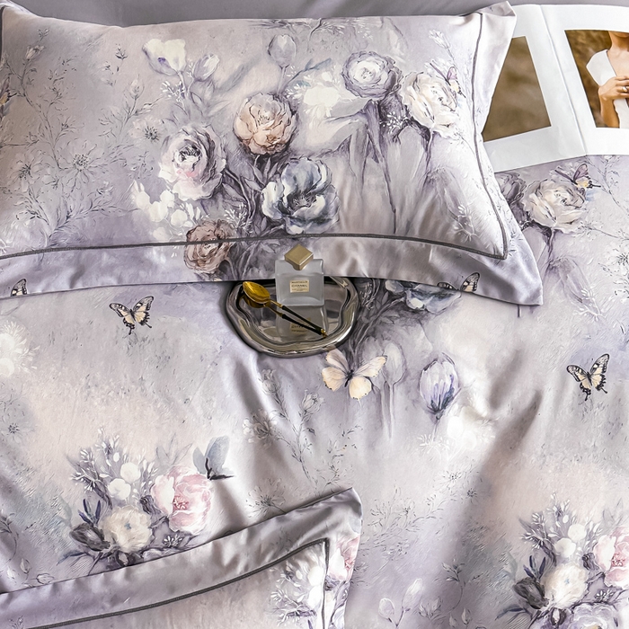 91家纺网 家纺一手货源 找家纺 棠颂家纺 2025新款A类锦棉缎陶瓷磨毛数码印花四件套（礼盒款） 惊鸿