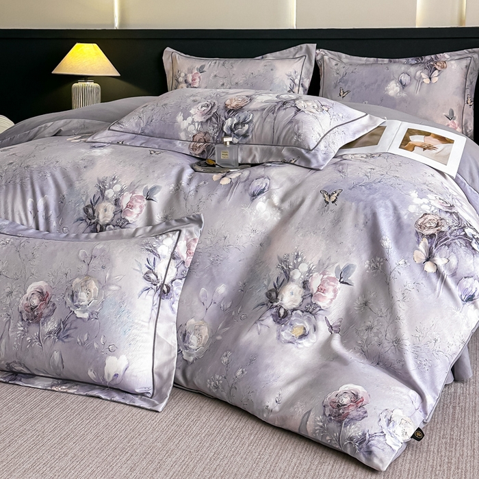 91家纺网 家纺一手货源 找家纺 棠颂家纺 2025新款A类锦棉缎陶瓷磨毛数码印花四件套（礼盒款） 惊鸿