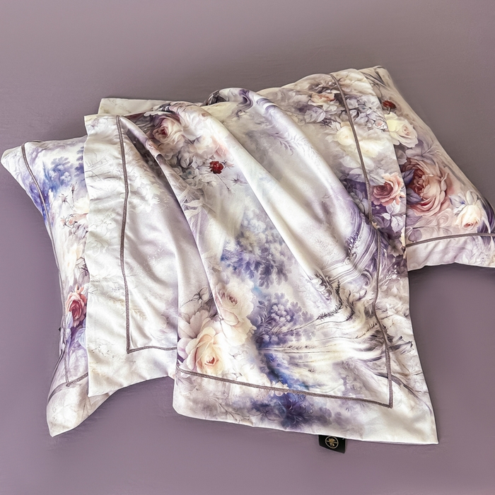 91家纺网 家纺一手货源 找家纺 棠颂家纺 2025新款A类锦棉缎陶瓷磨毛数码印花四件套（礼盒款） 枕霞