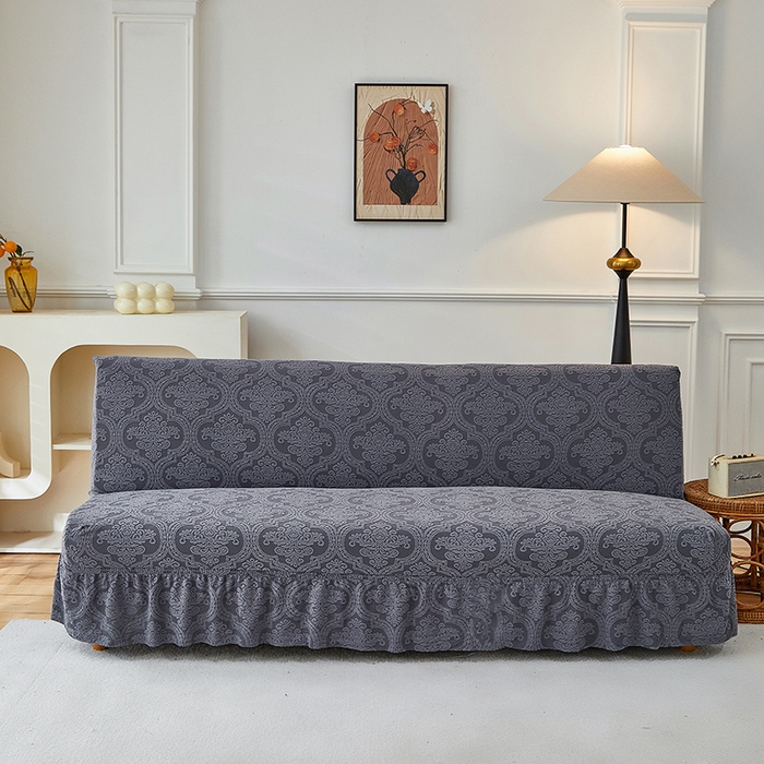逐日沙发套 2025新款提花裙摆沙发床套 裙摆沙发床套 欧艺-深灰