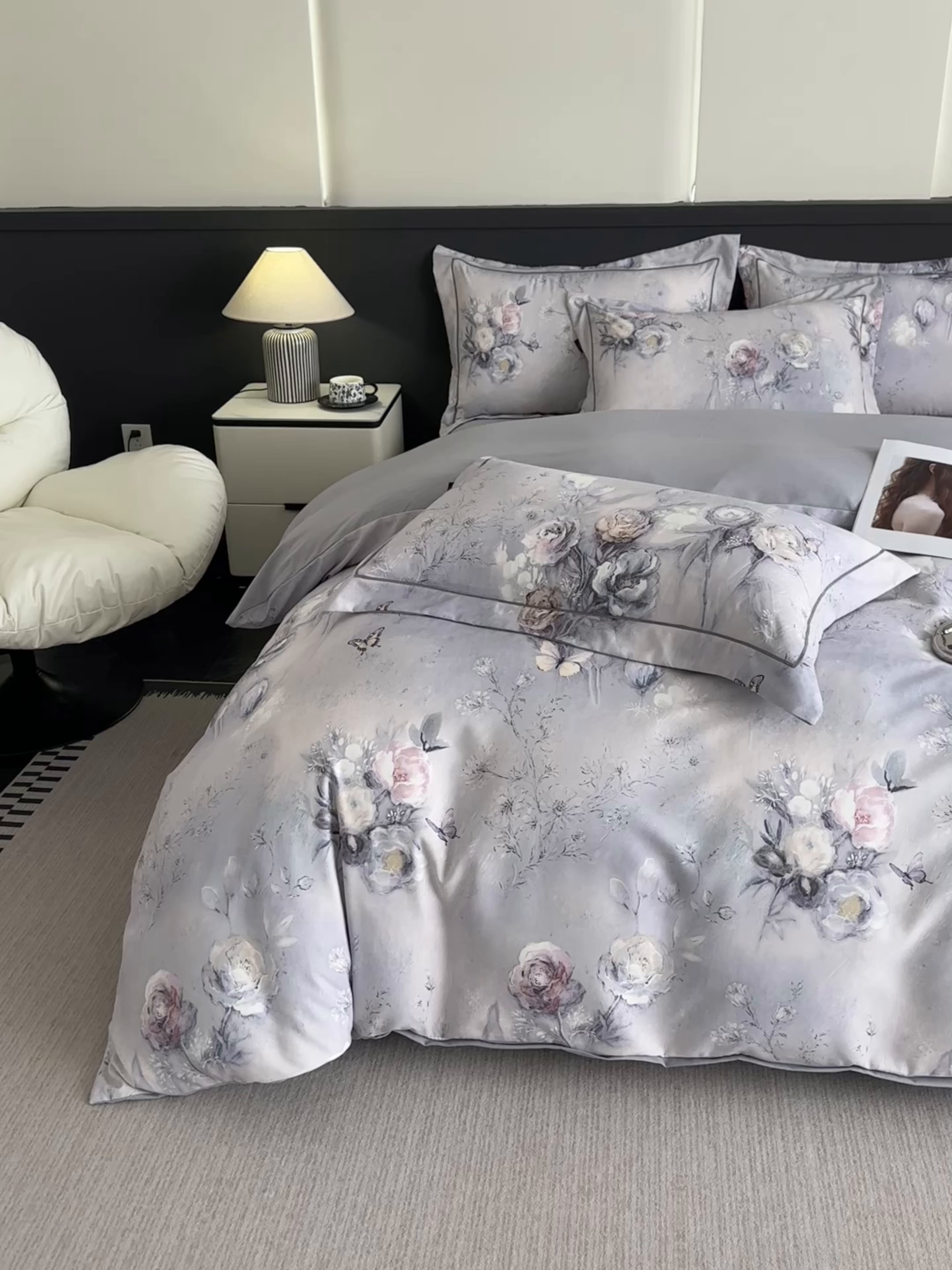 91家纺网 家纺一手货源 找家纺 棠颂家纺 2025新款A类锦棉缎陶瓷磨毛数码印花四件套（礼盒款） 惊鸿