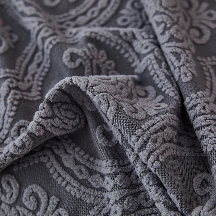 91家纺网 家纺一手货源 找家纺 逐日沙发套 2025新款提花裙摆沙发床套 裙摆沙发床套 欧艺-深灰