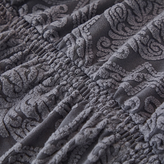 91家纺网 家纺一手货源 找家纺 逐日沙发套 2025新款提花裙摆沙发床套 裙摆沙发床套 欧艺-深灰