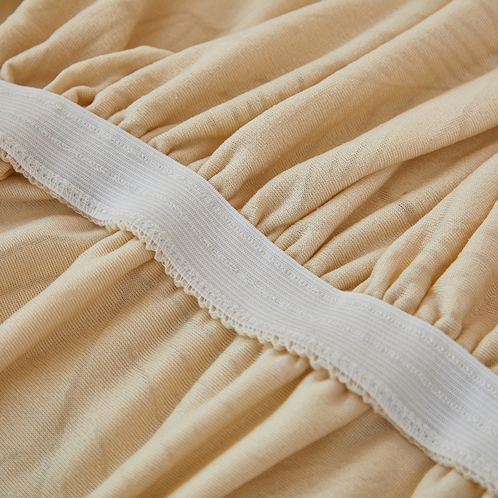 91家纺网 家纺一手货源 找家纺 逐日沙发套 2025新款提花裙摆沙发床套 裙摆沙发床套 叶沙-米白