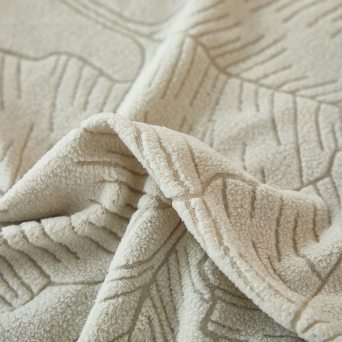 91家纺网 家纺一手货源 找家纺 逐日沙发套 2025新款提花裙摆沙发床套 裙摆沙发床套 叶沙-浅灰