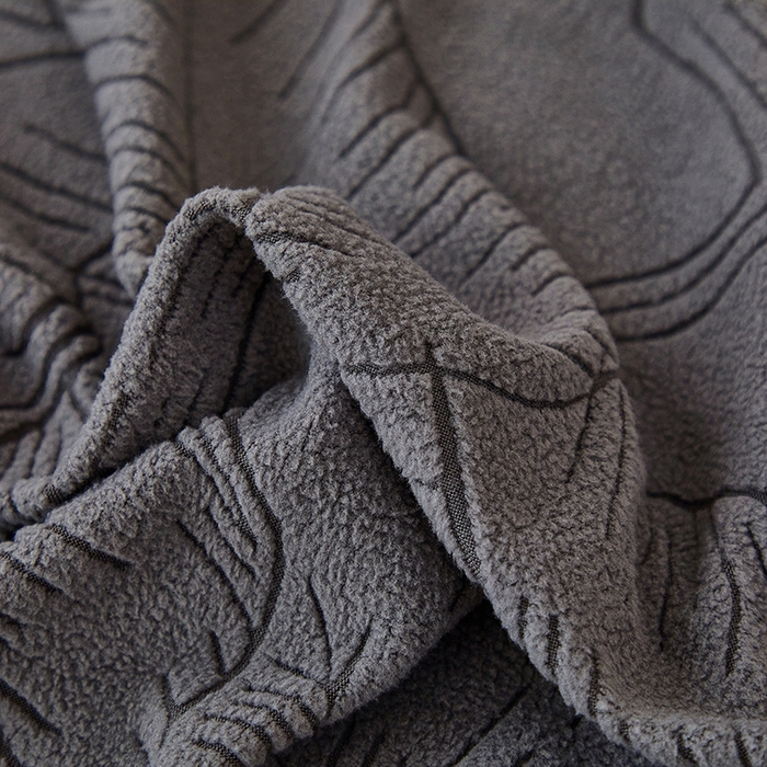 91家纺网 家纺一手货源 找家纺 逐日沙发套 2025新款提花裙摆沙发床套 裙摆沙发床套 叶沙-深灰