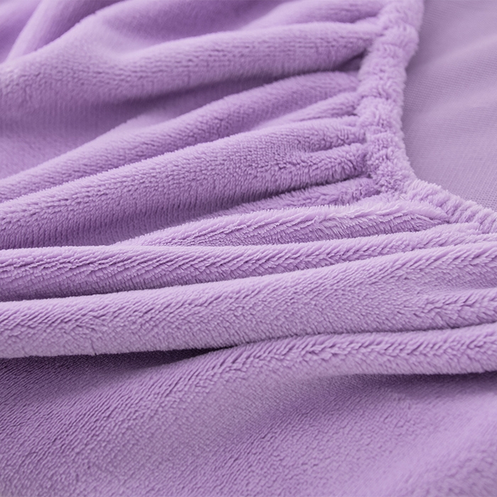 91家纺网 家纺一手货源 找家纺 优家居 2025新款纯色韩版花边牛奶绒床裙床罩加厚直播外贸可定做 盛世-魅紫