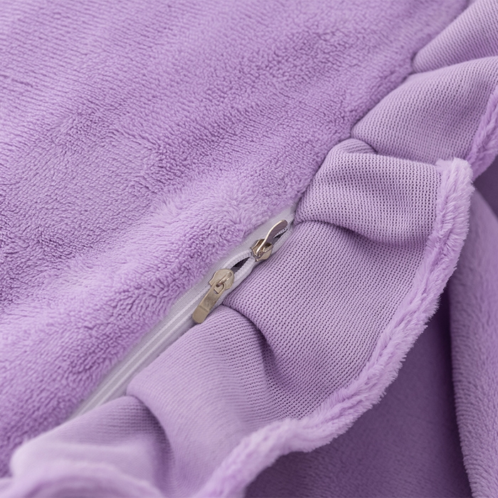 91家纺网 家纺一手货源 找家纺 优家居 2025新款纯色韩版花边牛奶绒床裙床罩加厚直播外贸可定做 盛世-魅紫