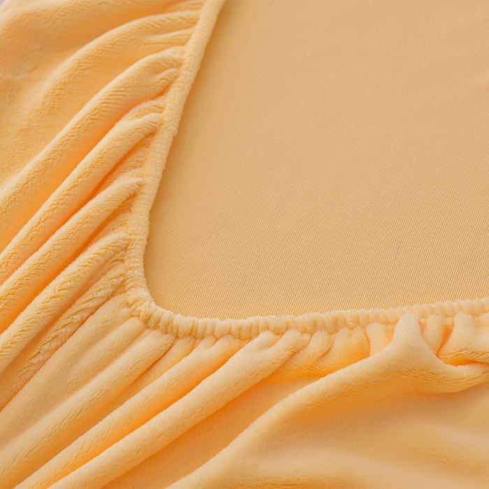 91家纺网 家纺一手货源 找家纺 优家居 2025新款纯色韩版花边牛奶绒床裙床罩加厚直播外贸可定做 盛世-杏黄