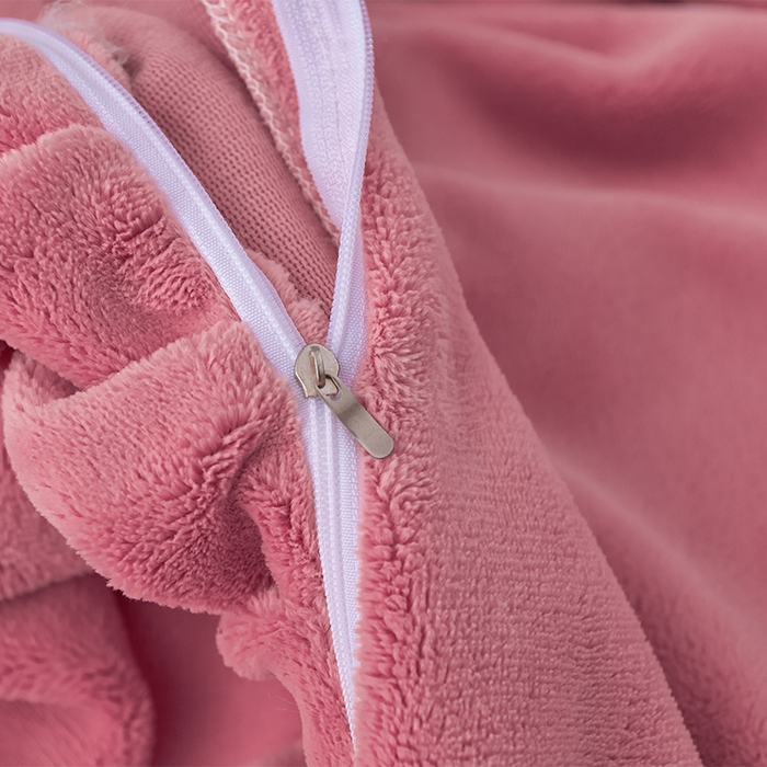 91家纺网 家纺一手货源 找家纺 优家居 2025新款纯色韩版花边牛奶绒床裙床罩加厚直播外贸可定做 盛世-豆沙