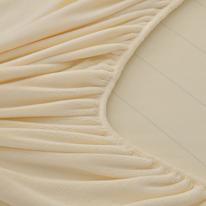 91家纺网 家纺一手货源 找家纺 优家居 2025新款纯色韩版花边牛奶绒床裙床罩加厚直播外贸可定做 盛世-米白