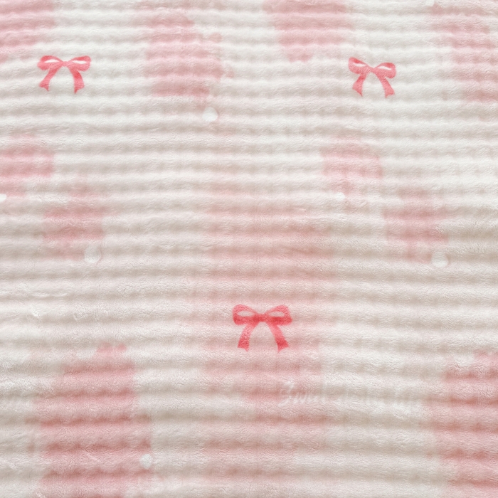 91家纺网 家纺一手货源 找家纺 小叮当家纺仓储工厂店 2025新款印花兔兔绒牛奶绒大泡泡四件套 大泡泡-蝴蝶结粉