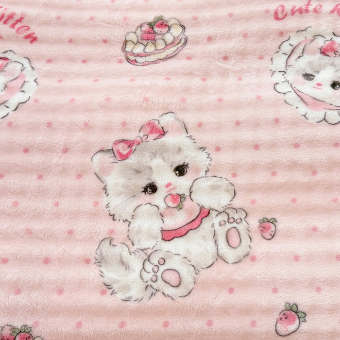 91家纺网 家纺一手货源 找家纺 小叮当家纺仓储工厂店 2025新款印花兔兔绒牛奶绒大泡泡四件套 甜心小猫