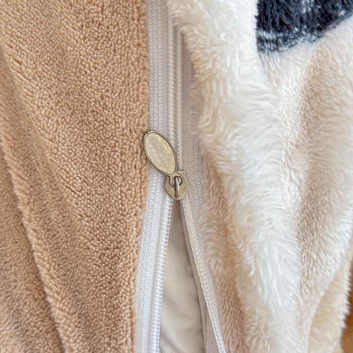 91家纺网 家纺一手货源 找家纺 小叮当家纺仓储工厂店 2025新款印花兔兔绒牛奶绒大泡泡四件套 大泡泡-爱心咖