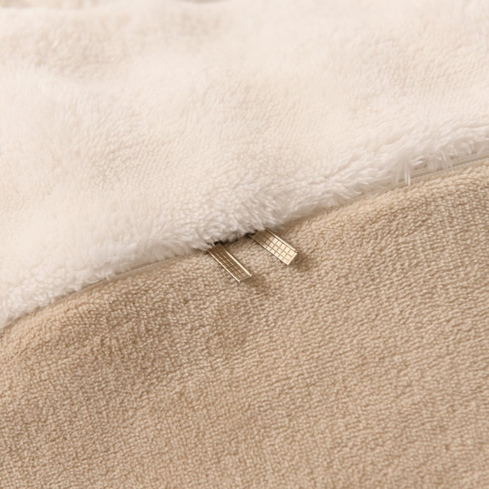 91家纺网 家纺一手货源 找家纺 米瑞娜 2025新款泡泡绒四件套 泡泡-白卡其