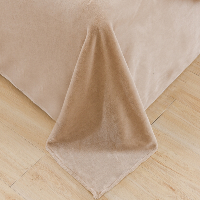 91家纺网 家纺一手货源 找家纺 米瑞娜 2025新款泡泡绒四件套 泡泡-卡其