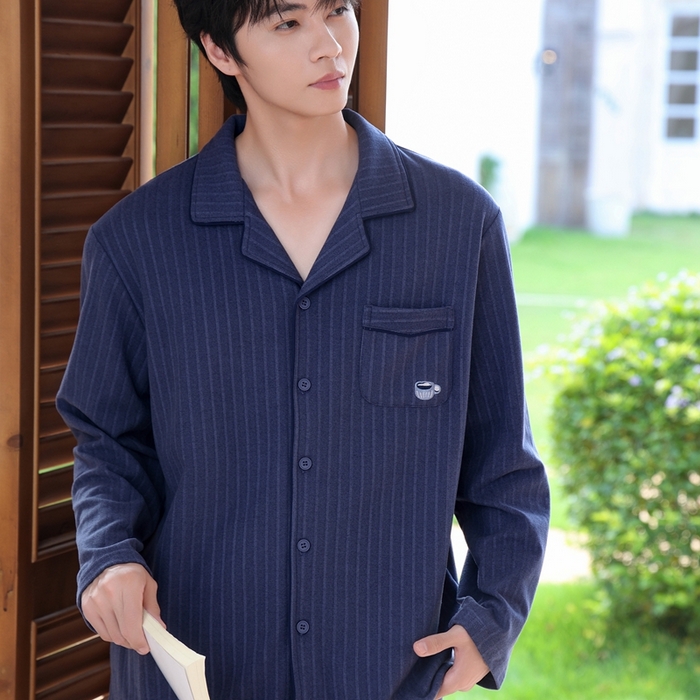 91家纺网 家纺一手货源 找家纺 （总）洛兰沙家居馆 2025新款德绒绵竹加厚300克情侣睡衣男女款睡衣（翻领）