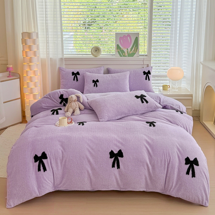 91家纺网 家纺一手货源 找家纺 （总）小叮当家纺仓储工厂店 2025新款舒棉绒提花绣花四件套