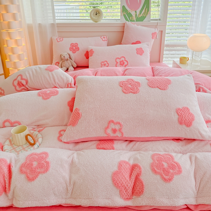 91家纺网 家纺一手货源 找家纺 小叮当家纺仓储工厂店 2025新款舒棉绒提花绣花四件套 舒棉绒提花-繁花