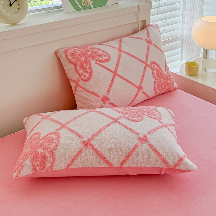 91家纺网 家纺一手货源 找家纺 小叮当家纺仓储工厂店 2025新款舒棉绒提花绣花四件套 舒棉绒提花-蝶梦