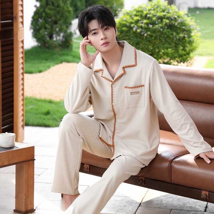 91家纺网 家纺一手货源 找家纺 （总）洛兰沙家居馆 2025新款德绒绵竹加厚300克情侣睡衣男女款睡衣（翻领）