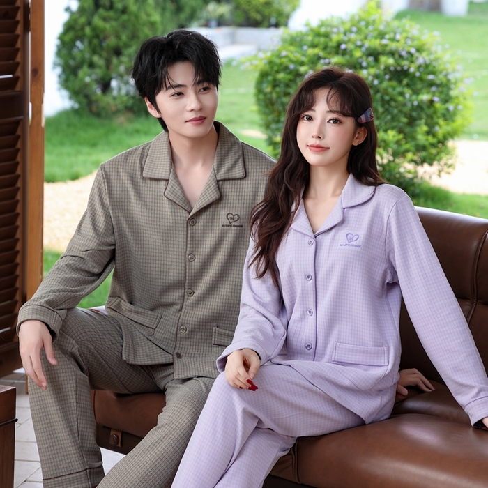 91家纺网 家纺一手货源 找家纺 （总）洛兰沙家居馆 2025新款德绒绵竹加厚300克情侣睡衣男女款睡衣（翻领）