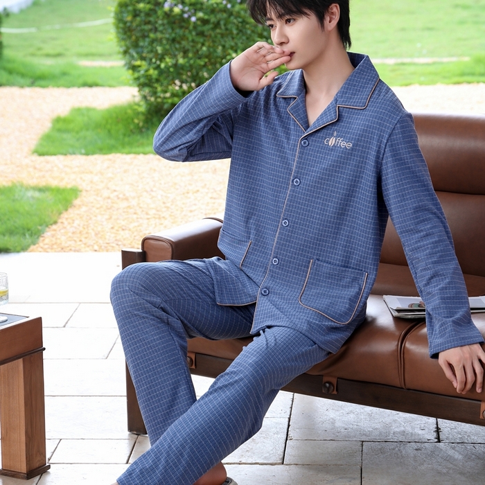 91家纺网 家纺一手货源 找家纺 （总）洛兰沙家居馆 2025新款德绒绵竹加厚300克情侣睡衣男女款睡衣（翻领）